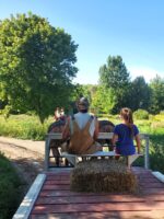Adrian and Eva out for a wagon ride
